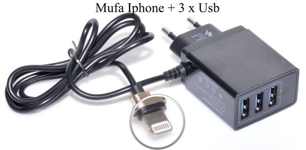 Incarcator Retea FAST - 5,1A/Iphone + 3 x USB