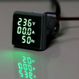 Indicator Digital cu Led 3 In 1: Voltmetru, Ampermetru, Frecventa, Verde