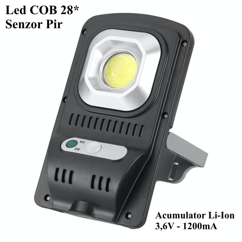 Lampa cu Led COB si Incarcare Solara