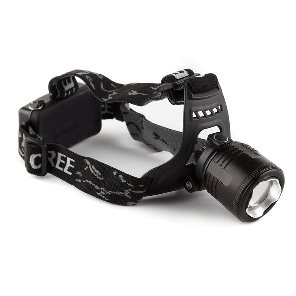 Lanterna De Cap, Aluminiu ,Zoom , Cu 4 Acumulatori 2XT6 Led CREE Lumina Alb-Verde, ElectroAZ