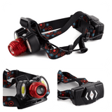 Lanterna de Cap cu Senzor , Led 1T6 x 2 COB + 2x3,7V li-ion