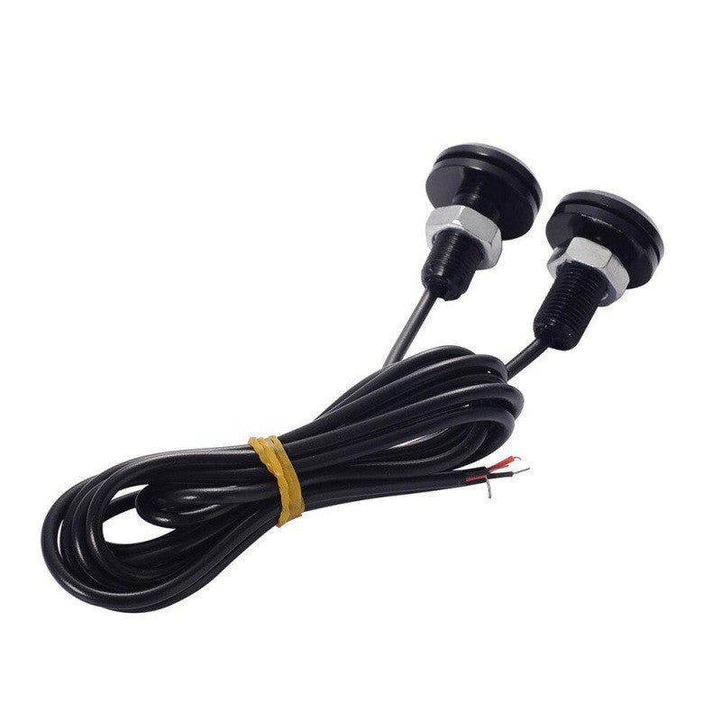 Set 2 Buc LED Auto cu fir, Diametru 18mm, 12V, Putere 9W, Albastru