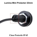 Leduri Auto Waterproof cu fir, Diametru 23mm, 12V, Putere 9W, Set 2 Buc, Alb