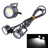 Set 2x LED Auto/Moto cu suport metalic si fir, Diametru 23mm, 9W, Alb