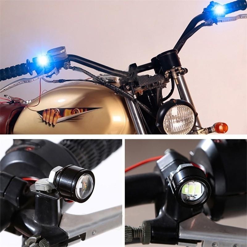 Set 2x LED Auto/Moto cu suport metalic si fir, Diametru 23mm, 9W, Alb