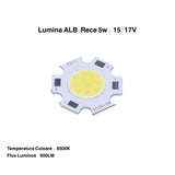 Led Cob 5W -11mm , Alb-Rece