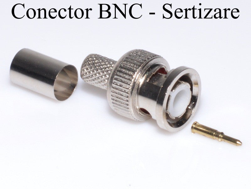 Mufa BNC Tata Sertizabil pe Cablu RG6