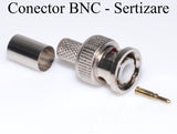 Mufa BNC Tata Sertizabil pe Cablu RG6