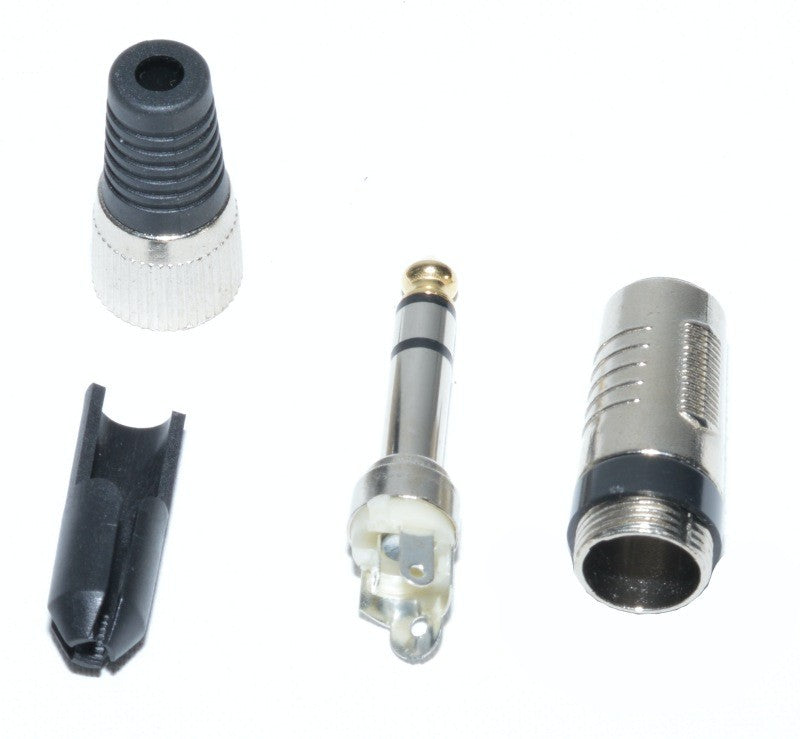 Mufa JACK 6,3 Stereo Tata, inel Negru