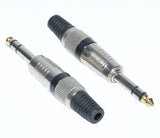 Mufa JACK 6,3 Stereo Tata, inel Negru