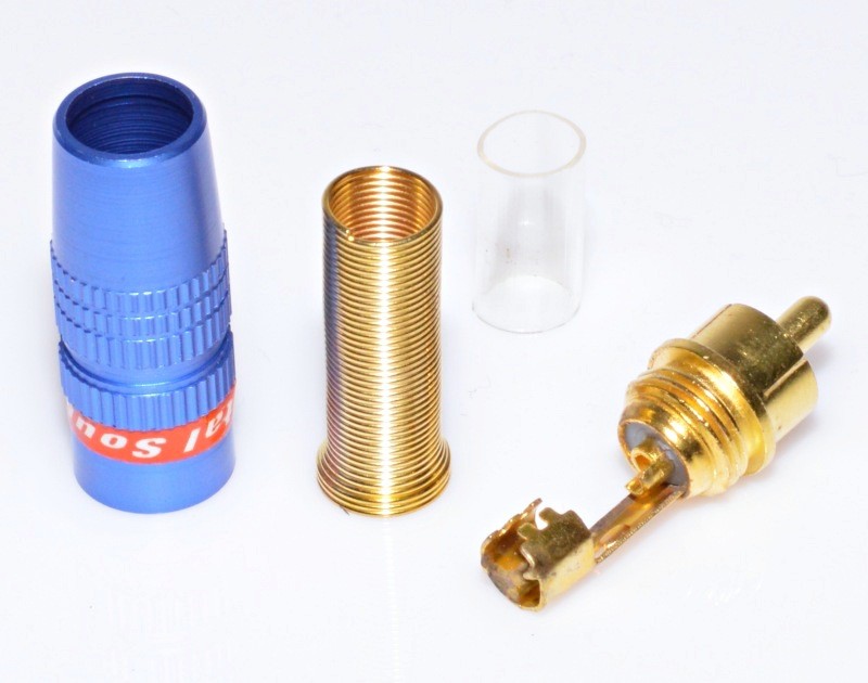 Mufa RCA Tata Gold-Albastru cu Arc