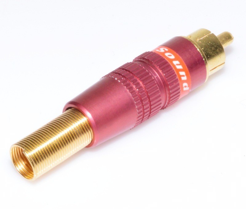 Mufa RCA Tata Gold-Rosu cu Arc