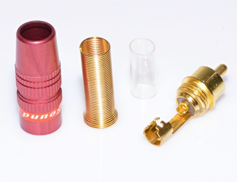 Mufa RCA Tata Gold-Rosu cu Arc