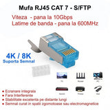 Mufa RJ45 S/FTP CAT 7 Albastru cu Ecranare Metalica - 50Buc/Set