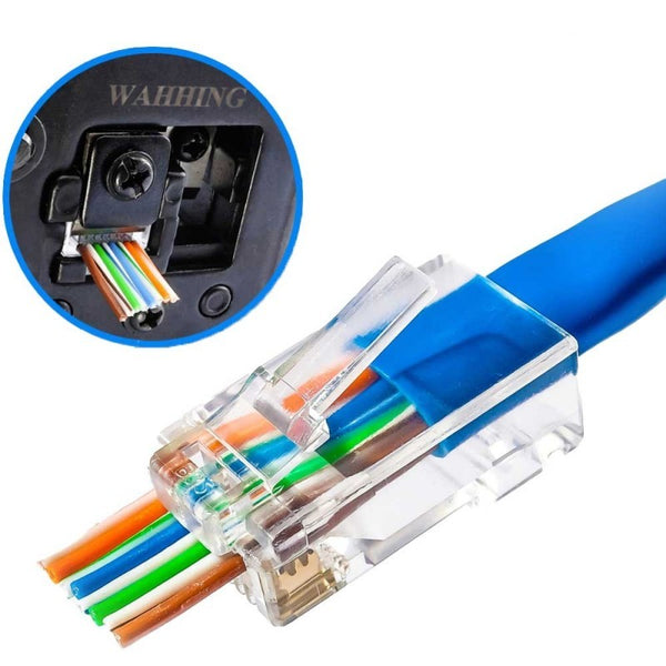 Set Mufa UTP RJ45 Plastic CAT6E + CUT 100b/set