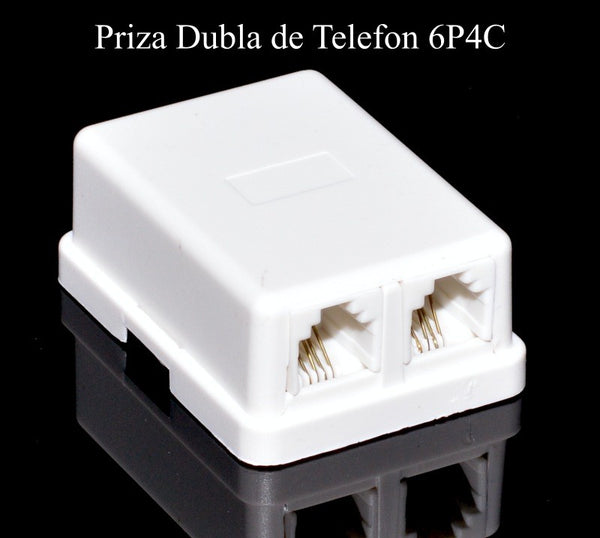 Priza Dubla de Telefon 2 x 6P4C