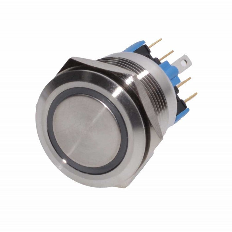 Buton Push Metalic, 220V, 22mm, cu Retinere, Led Rosu, ElectroAZ