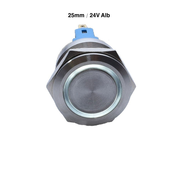 Push Buton 22mm/24V Led Alb