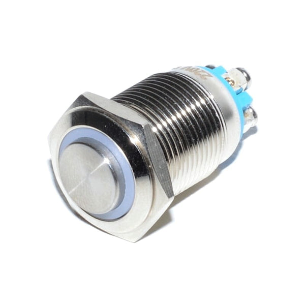 Push Buton Metalic 16MM cu LED Rosu si Retinere 220V