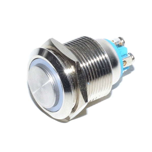 Push Buton Metalic cu LED Rosu si Retinere 19MM / 220V