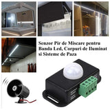 Senzor PIR-8 Comutator Miscare 24V-6A
