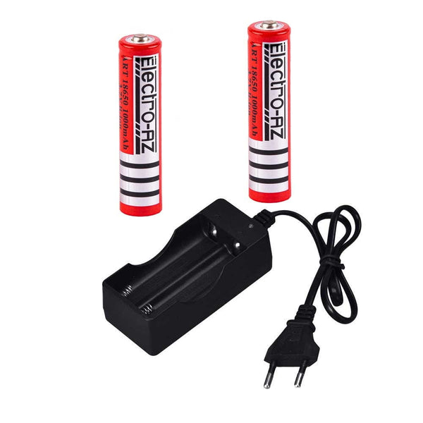 Set 2 acumulatori Li-Ion tip 18650, 1000mAh, 3.7V, cu incarcator inclus - electroAZ