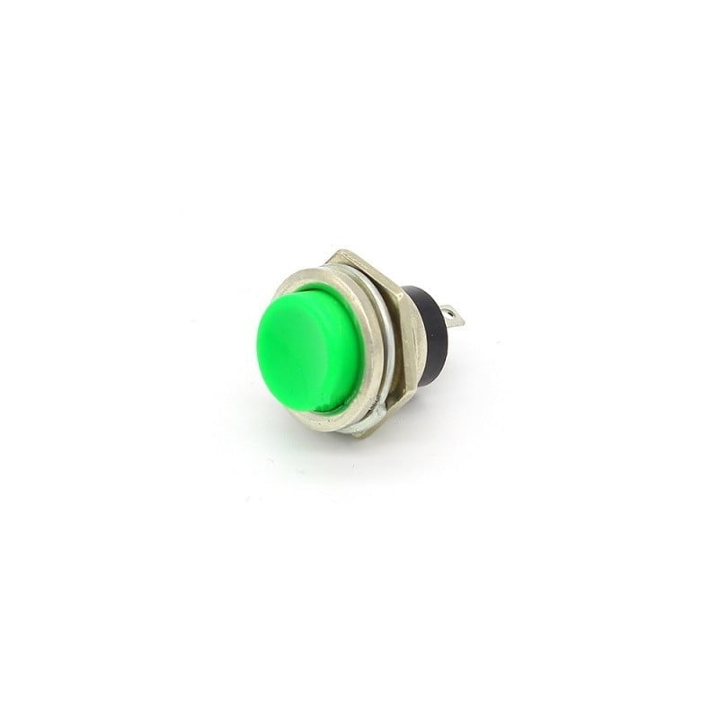 Intrerupator Push Metal Verde Fara Retinere 220V/3A