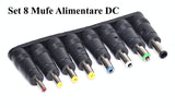 Set 8 Mufe Adaptoare, Alimentare DC 2.1mm, Diverse Mufe Output