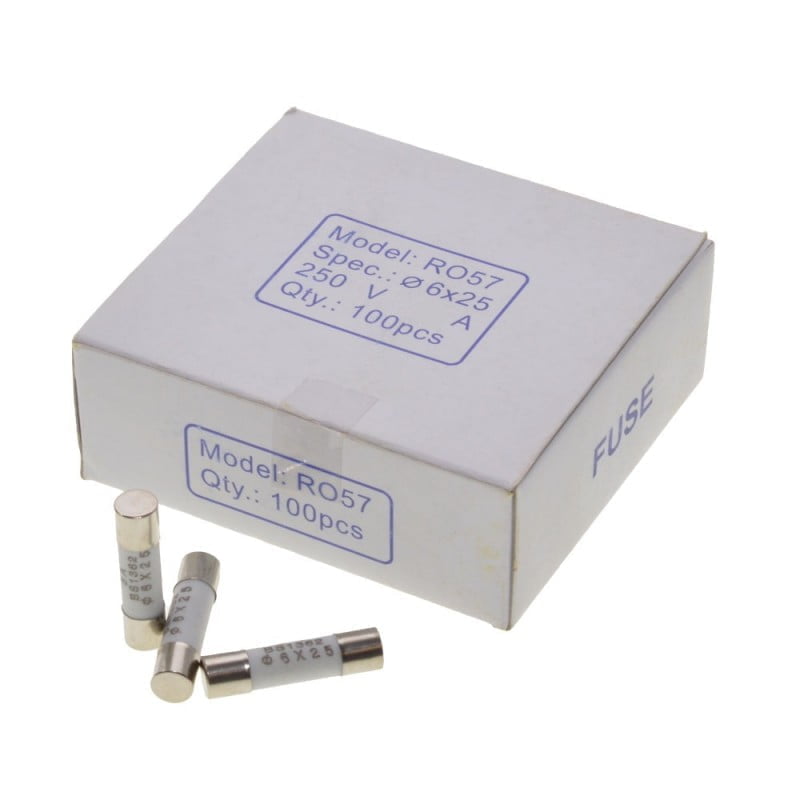 Siguranta Rapida 6X25MM de Ceramica 2A / 100Buc