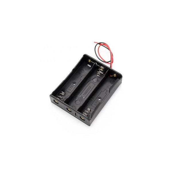 Suport pentru Acumulatori, 3 Sloturi, 3,7V 18650, Cu fire, Plastic Negru