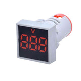 Voltmetru Digital, LED, Panou Patrat, 22mm, Prindere cu surub, Rosu